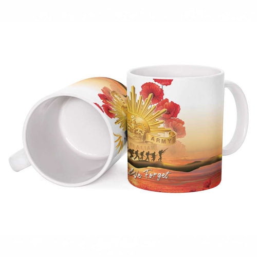 Australia Cockatoo ANZAC Day Ceramic Mug Lest We Forget