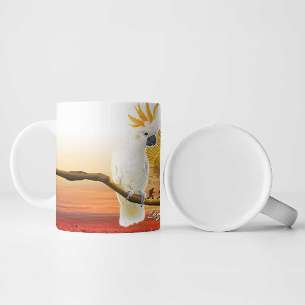 Australia Cockatoo ANZAC Day Ceramic Mug Lest We Forget