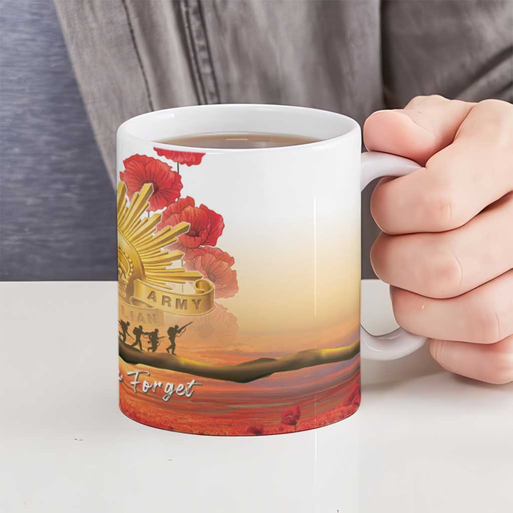 Australia Cockatoo ANZAC Day Ceramic Mug Lest We Forget