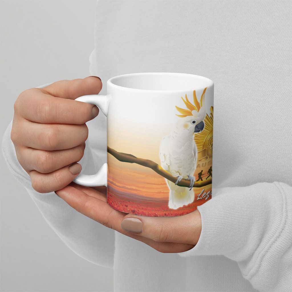 Australia Cockatoo ANZAC Day Ceramic Mug Lest We Forget