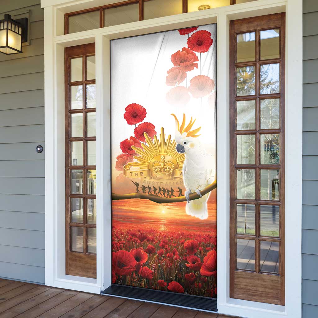 Australia Cockatoo ANZAC Day Door Cover Lest We Forget