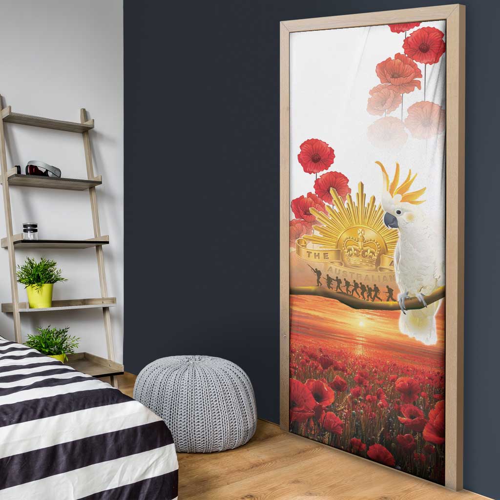Australia Cockatoo ANZAC Day Door Cover Lest We Forget