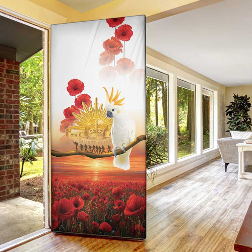 Australia Cockatoo ANZAC Day Door Cover Lest We Forget