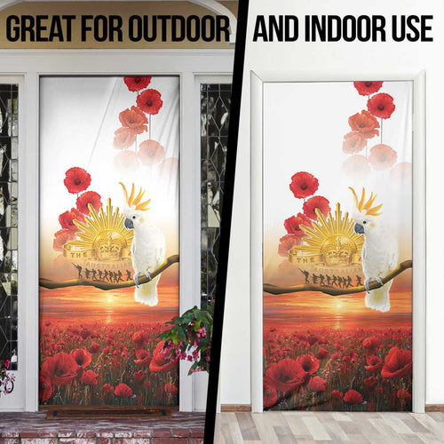Australia Cockatoo ANZAC Day Door Cover Lest We Forget