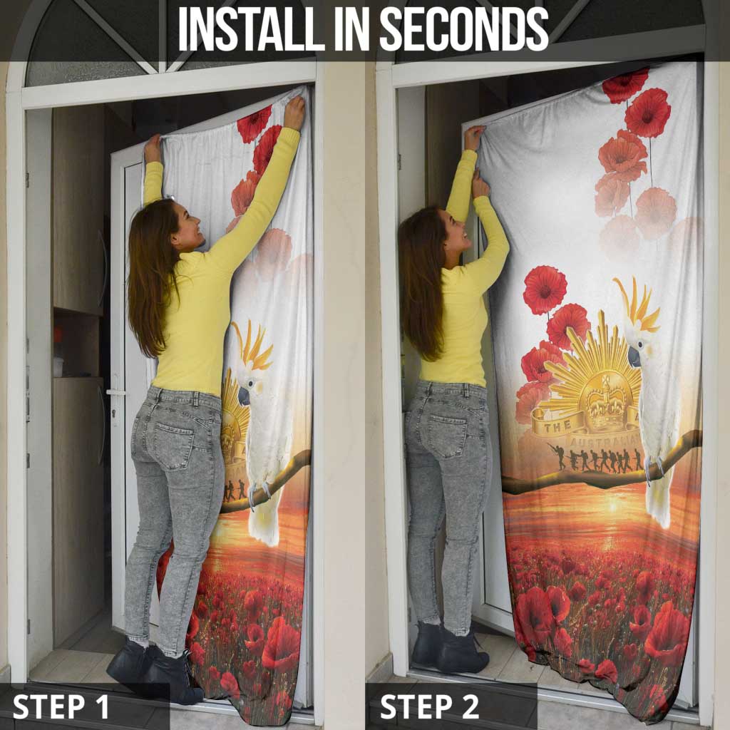 Australia Cockatoo ANZAC Day Door Cover Lest We Forget