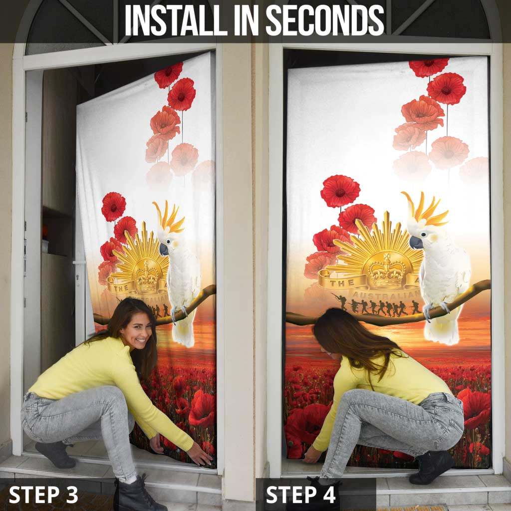Australia Cockatoo ANZAC Day Door Cover Lest We Forget