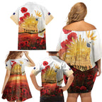 Australia Cockatoo ANZAC Day Family Matching Off Shoulder Short Dress and Hawaiian Shirt Lest We Forget