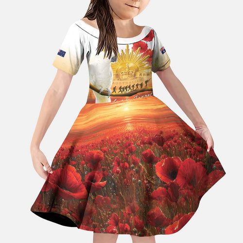 Australia Cockatoo ANZAC Day Family Matching Short Sleeve Bodycon Dress and Hawaiian Shirt Lest We Forget