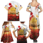 Australia Cockatoo ANZAC Day Family Matching Summer Maxi Dress and Hawaiian Shirt Lest We Forget