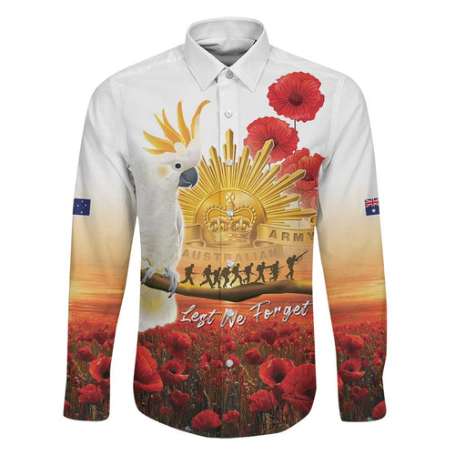 Australia Cockatoo ANZAC Day Family Matching Summer Maxi Dress and Hawaiian Shirt Lest We Forget