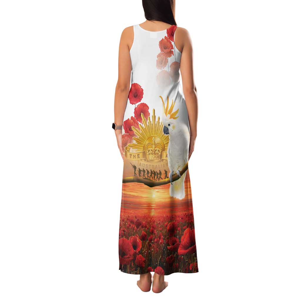 Australia Cockatoo ANZAC Day Family Matching Tank Maxi Dress and Hawaiian Shirt Lest We Forget