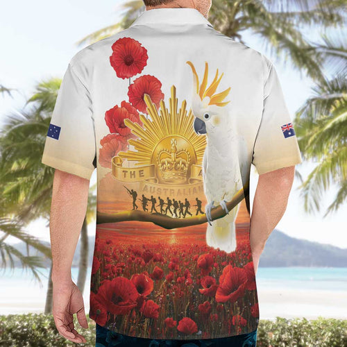 Australia Cockatoo ANZAC Day Hawaiian Shirt Lest We Forget