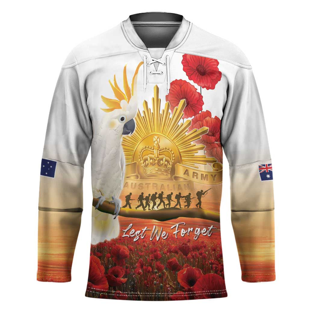 Australia Cockatoo ANZAC Day Hockey Jersey Lest We Forget
