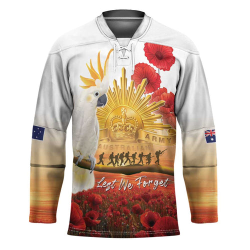 Australia Cockatoo ANZAC Day Hockey Jersey Lest We Forget