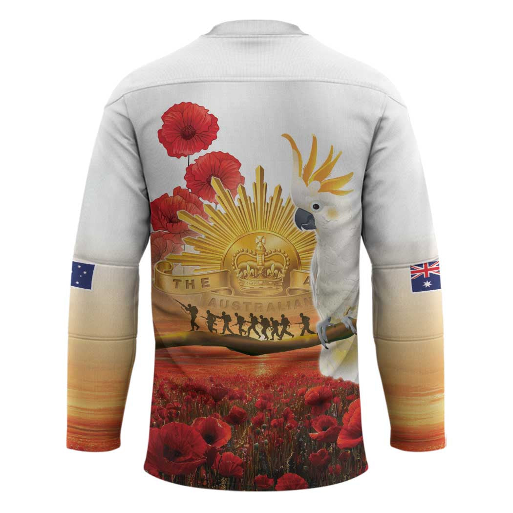 Australia Cockatoo ANZAC Day Hockey Jersey Lest We Forget