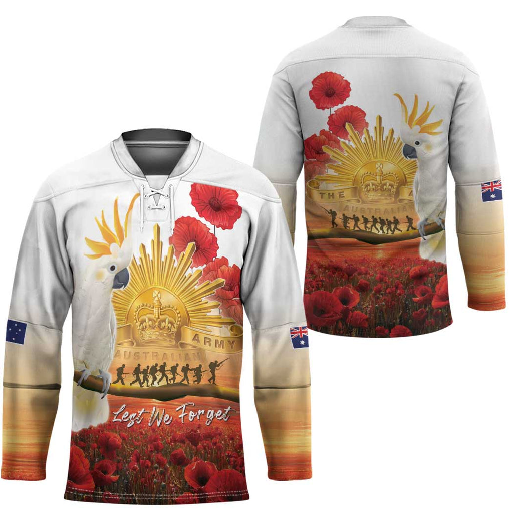 Australia Cockatoo ANZAC Day Hockey Jersey Lest We Forget