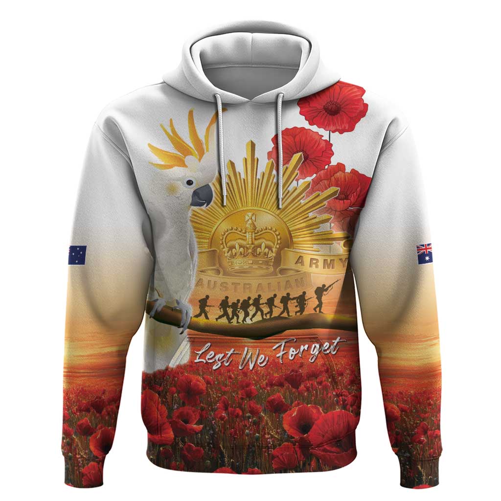 Australia Cockatoo ANZAC Day Hoodie Lest We Forget