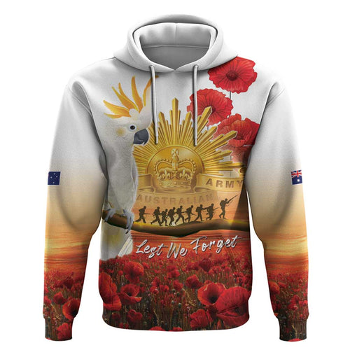 Australia Cockatoo ANZAC Day Hoodie Lest We Forget