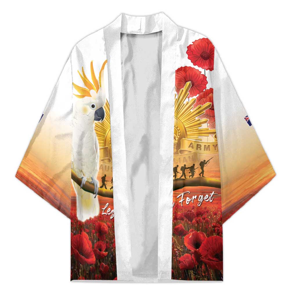 Australia Cockatoo ANZAC Day Kimono Lest We Forget