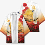 Australia Cockatoo ANZAC Day Kimono Lest We Forget