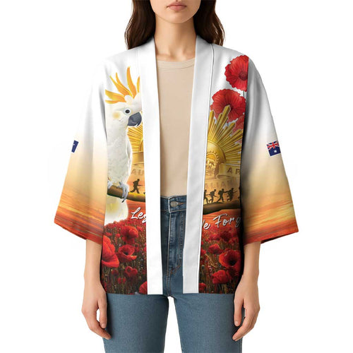 Australia Cockatoo ANZAC Day Kimono Lest We Forget