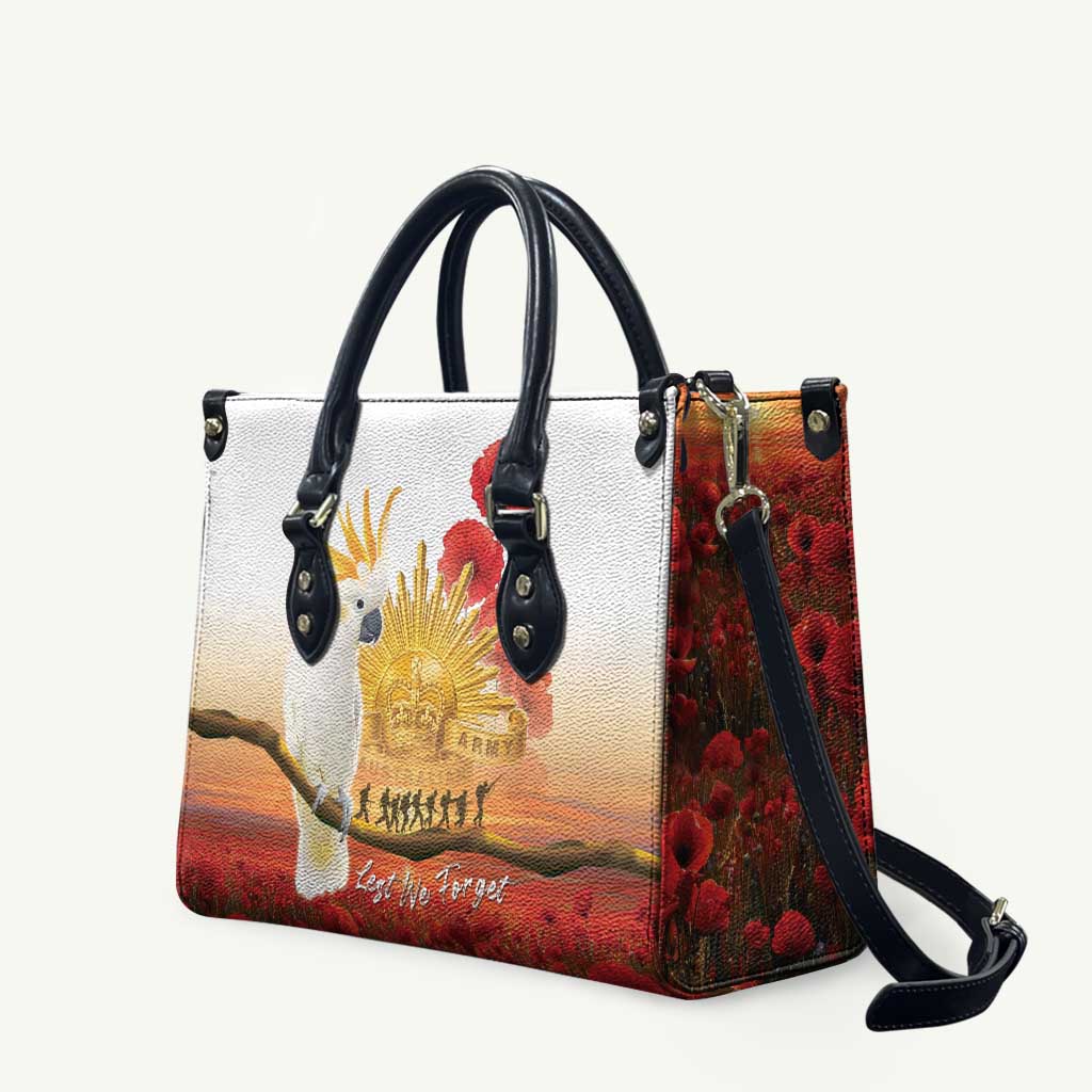 Australia Cockatoo ANZAC Day Leather Bag Lest We Forget