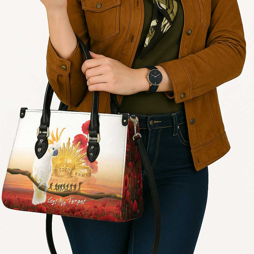 Australia Cockatoo ANZAC Day Leather Bag Lest We Forget