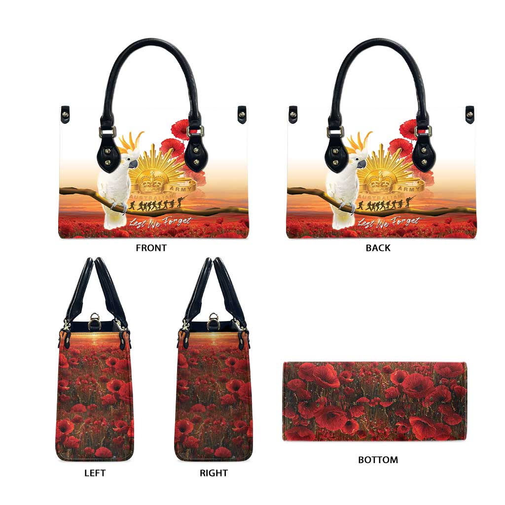 Australia Cockatoo ANZAC Day Leather Bag Lest We Forget