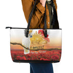 Australia Cockatoo ANZAC Day Leather Tote Bag Lest We Forget