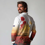 Australia Cockatoo ANZAC Day Long Sleeve Polo Shirt Lest We Forget