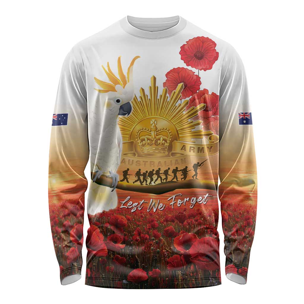 Australia Cockatoo ANZAC Day Long Sleeve Shirt Lest We Forget