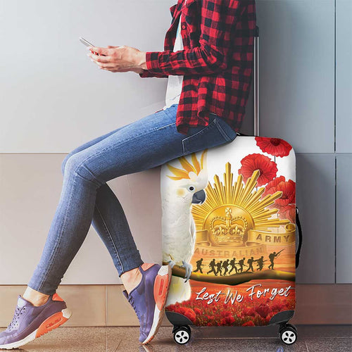 Australia Cockatoo ANZAC Day Luggage Cover Lest We Forget