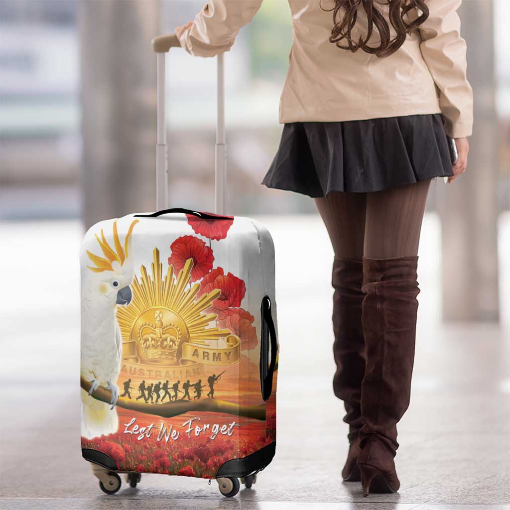 Australia Cockatoo ANZAC Day Luggage Cover Lest We Forget