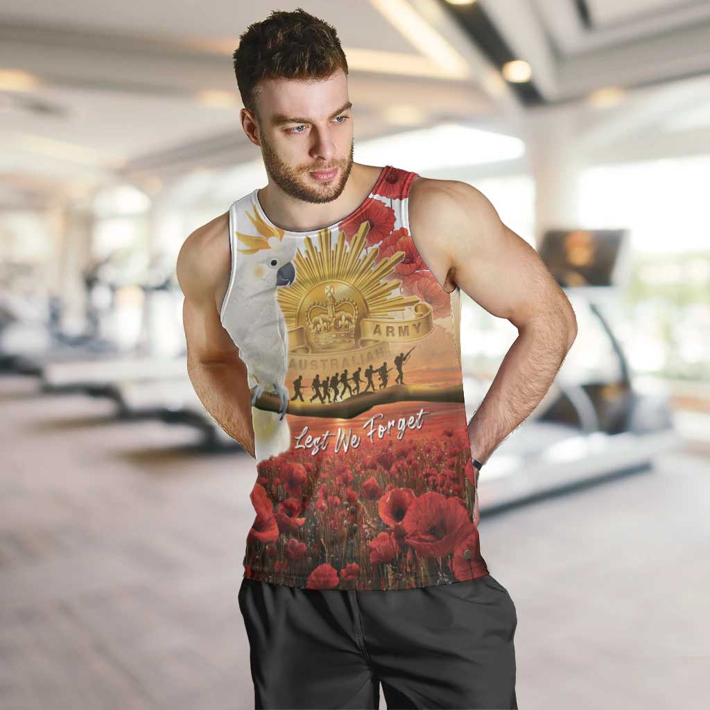 Australia Cockatoo ANZAC Day Men Tank Top Lest We Forget