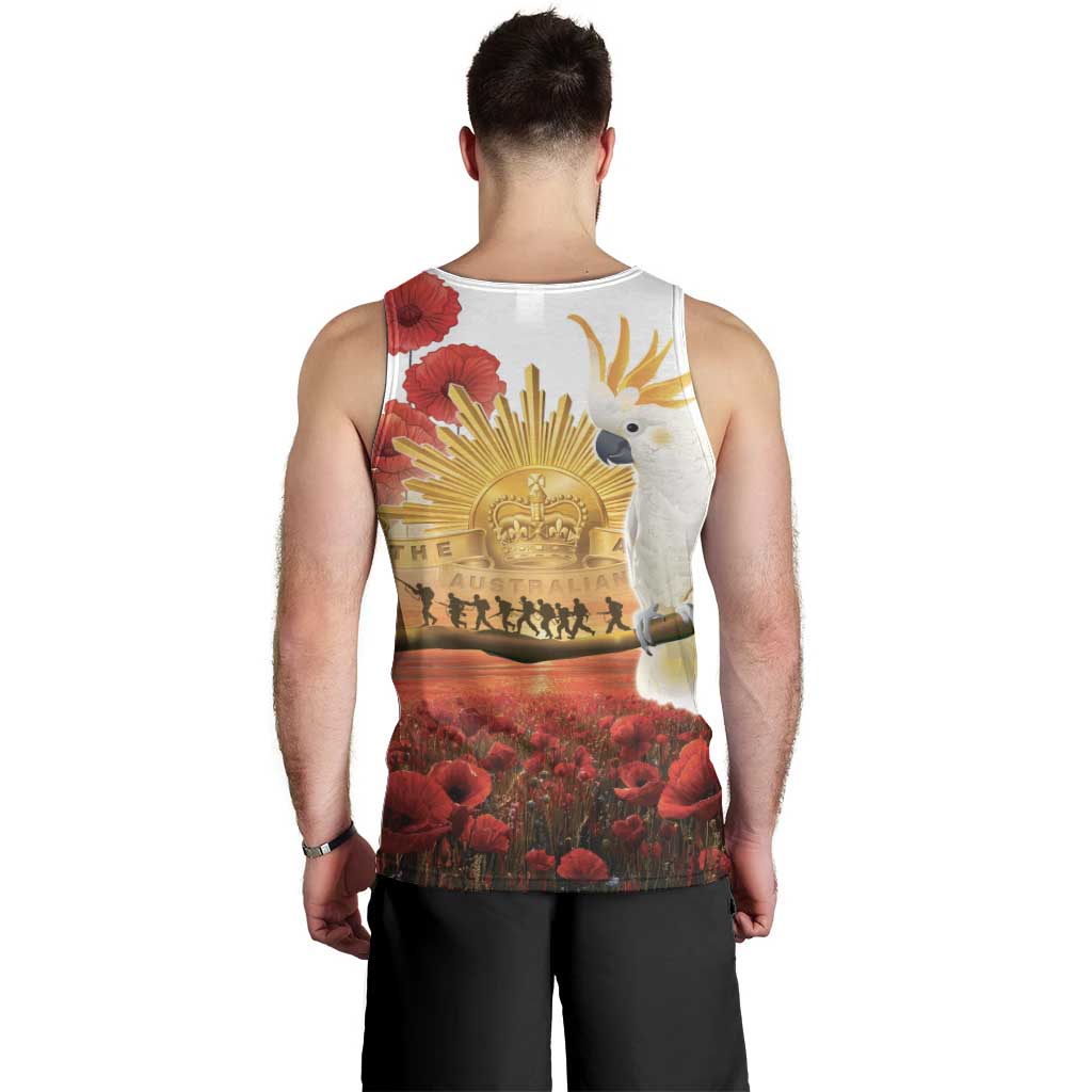 Australia Cockatoo ANZAC Day Men Tank Top Lest We Forget