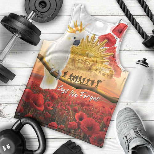 Australia Cockatoo ANZAC Day Men Tank Top Lest We Forget