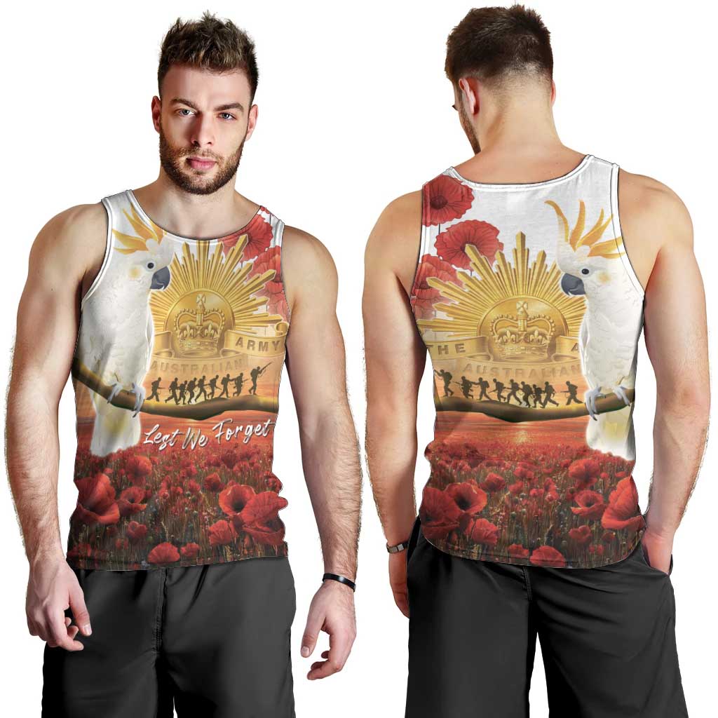 Australia Cockatoo ANZAC Day Men Tank Top Lest We Forget