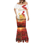 Australia Cockatoo ANZAC Day Mermaid Dress Lest We Forget