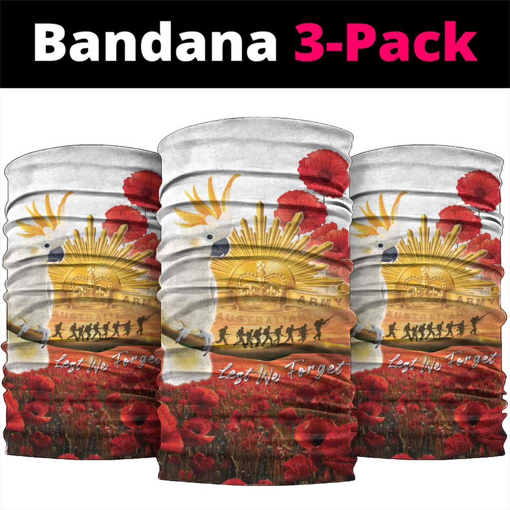 Australia Cockatoo ANZAC Day Neck Gaiter Lest We Forget