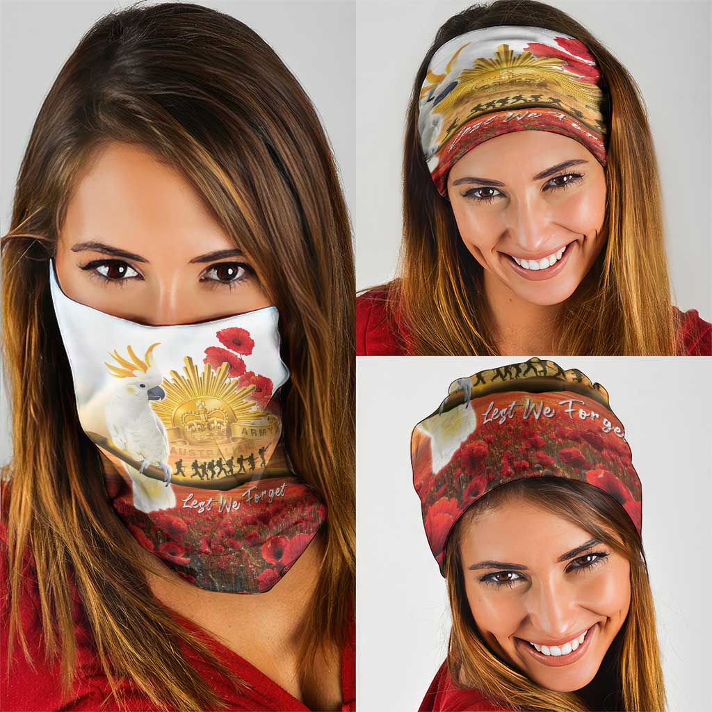 Australia Cockatoo ANZAC Day Neck Gaiter Lest We Forget