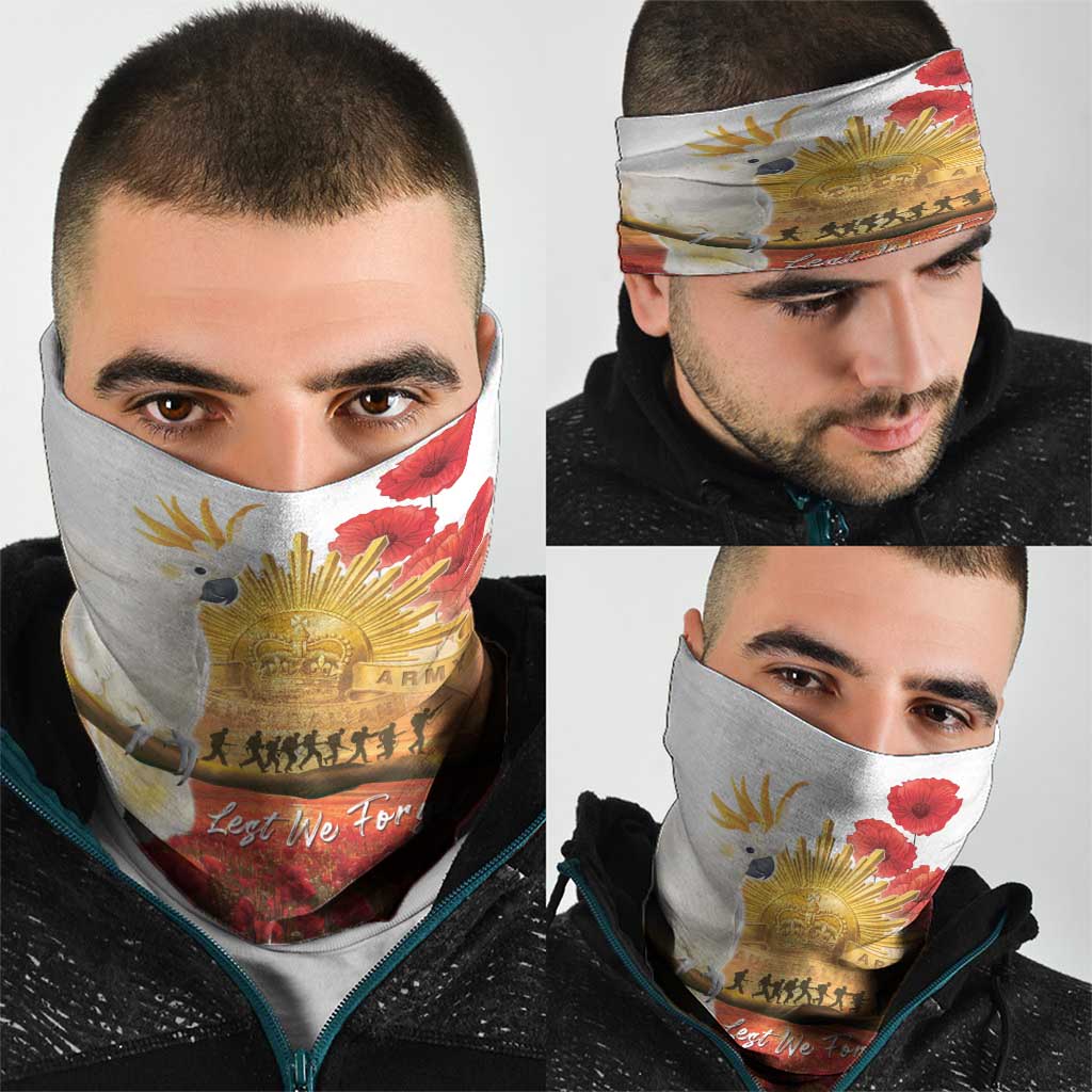 Australia Cockatoo ANZAC Day Neck Gaiter Lest We Forget