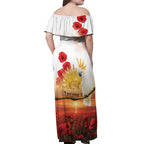 Australia Cockatoo ANZAC Day Off Shoulder Maxi Dress Lest We Forget