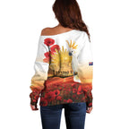 Australia Cockatoo ANZAC Day Off Shoulder Sweater Lest We Forget