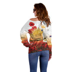 Australia Cockatoo ANZAC Day Off Shoulder Sweater Lest We Forget