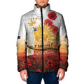 Australia Cockatoo ANZAC Day Padded Jacket Lest We Forget
