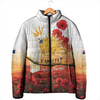 Australia Cockatoo ANZAC Day Padded Jacket Lest We Forget