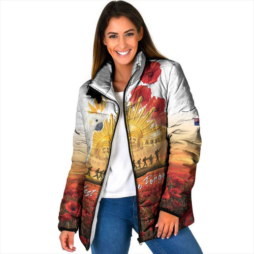 Australia Cockatoo ANZAC Day Padded Jacket Lest We Forget