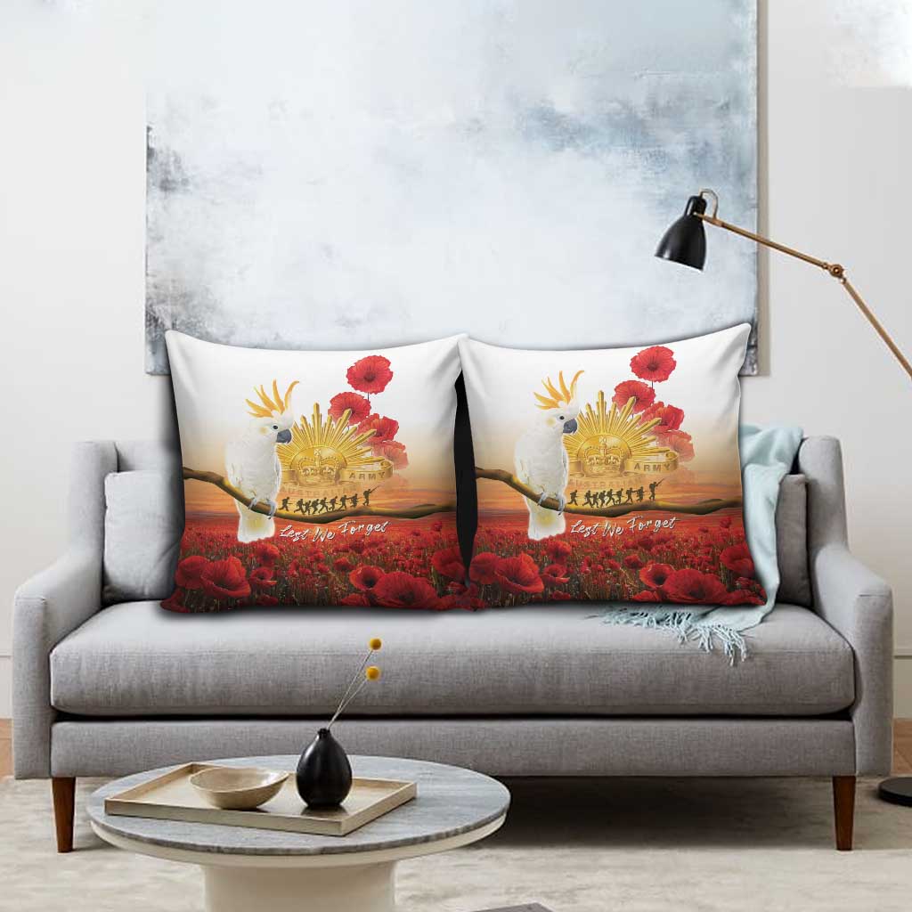 Australia Cockatoo ANZAC Day Pillow Cover Lest We Forget