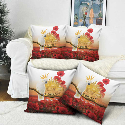 Australia Cockatoo ANZAC Day Pillow Cover Lest We Forget
