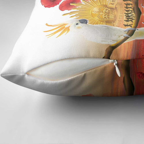 Australia Cockatoo ANZAC Day Pillow Cover Lest We Forget